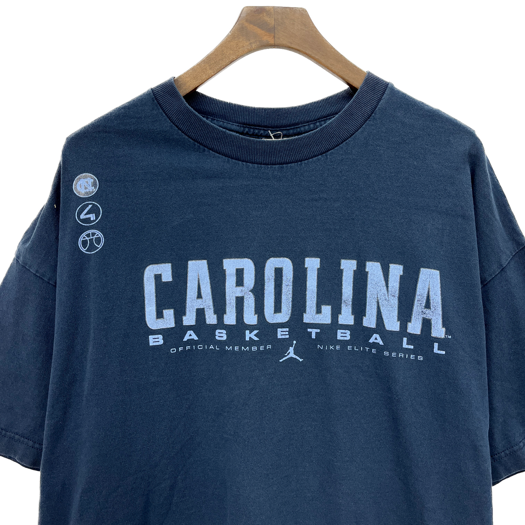 Vintage Nike Carolina Basketball Spell Out Navy Blue T-shirt Size XL