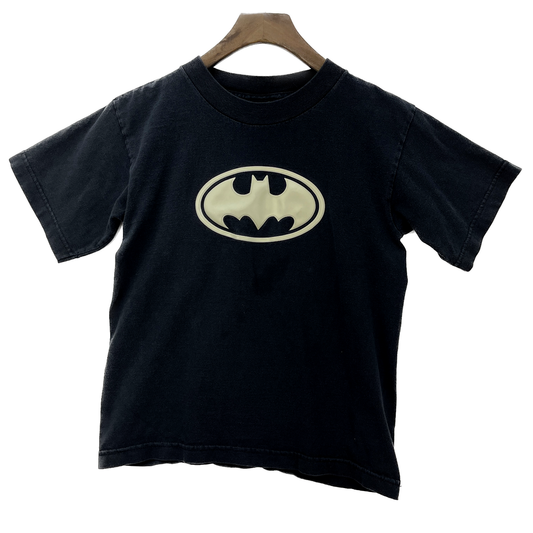 Vintage DC Comics Batman 3D Logo Black T-shirt Size S Kids