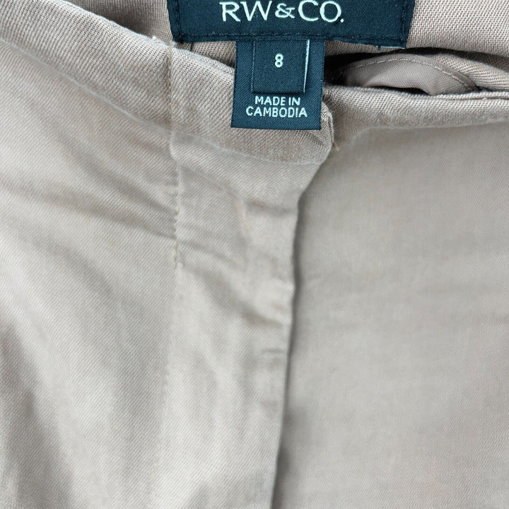 RW & CO 100% Lyocell Brown Long Bermuda Short Size 8 NWT