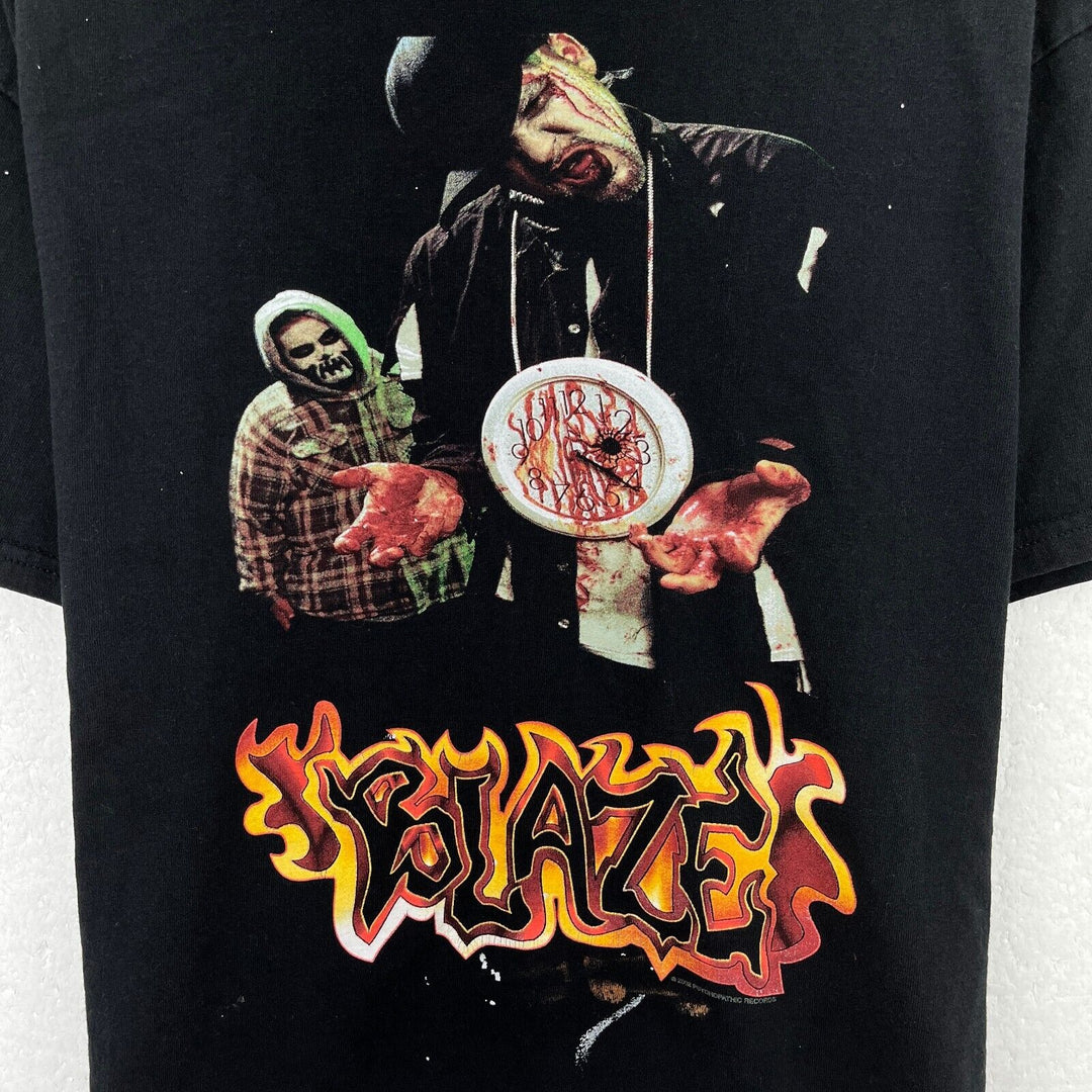 Vintage Blaze 2002 Metal Band Black Graphic Print T-shirt Size L