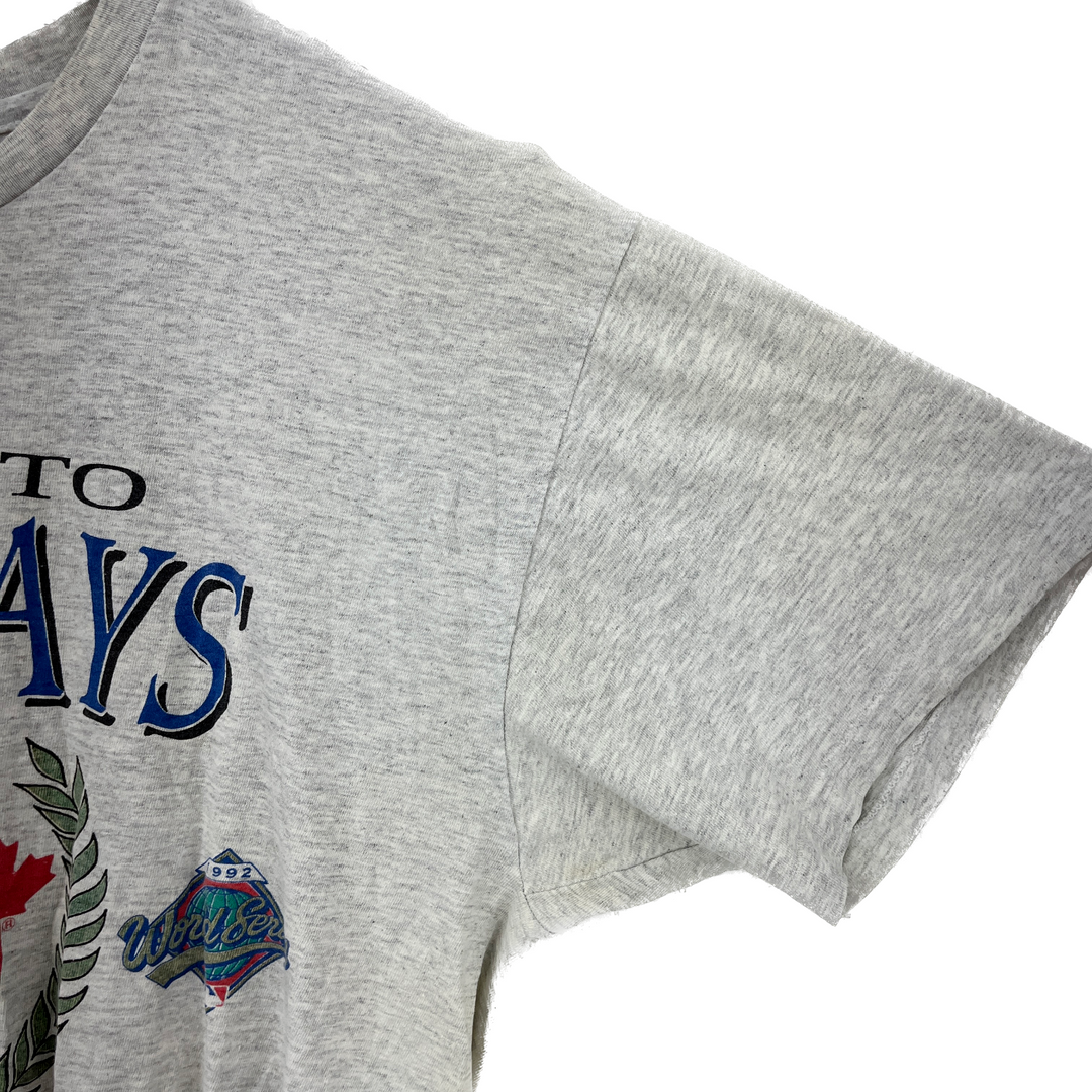 Vintage 1992 Toronto Blue Jays World Series Champions MLB Gray T-shirt Size XL