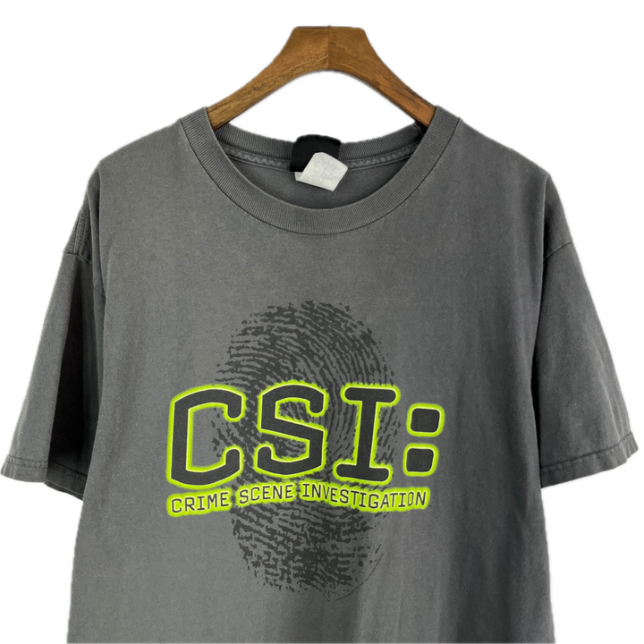 Vtg 2000 CSI Crime Scene Investigation TV Show Giant T-shirt Size L