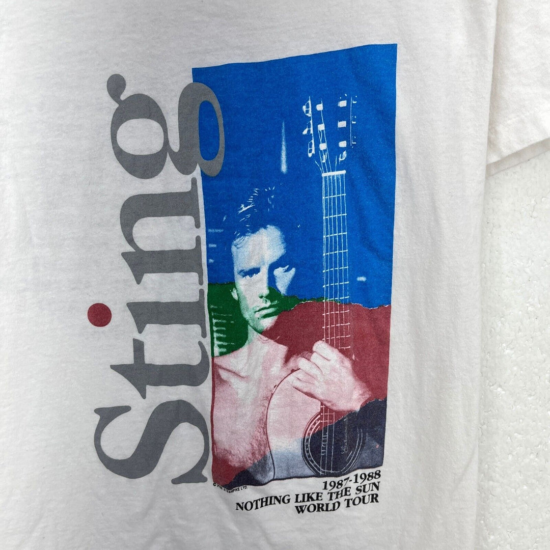 Vintage Sting 1988 Nothing Like The Sun World Tour White T-shirt Size S