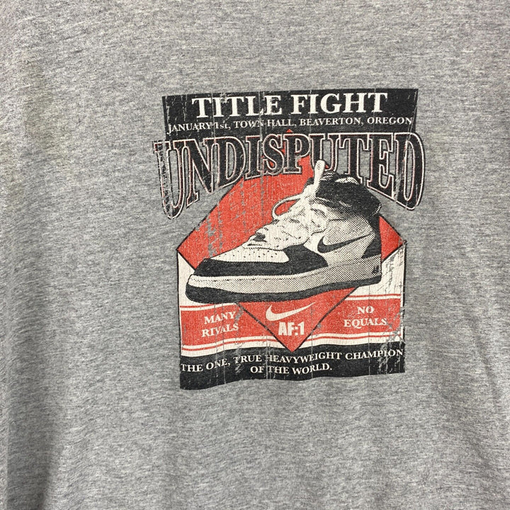 Vintage Nike Air Force 1 Title Fight Undisputed Gray T-shirt Size 2XL