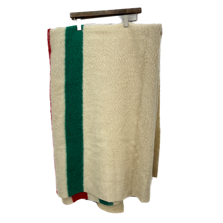 Vintage Hudson Bay 4 Stripes Wool Point Stripe Blanket Size 90'' x 69''