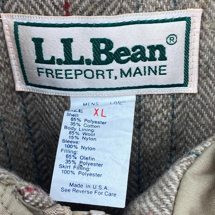 Vintage L.L.Bean Beige Full Zip Long Parka Jacket Size XL