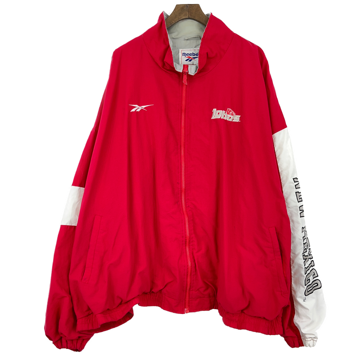Vintage Reebok Logo New Mexico Lobos Full Zip Red Jacket Size 3XL