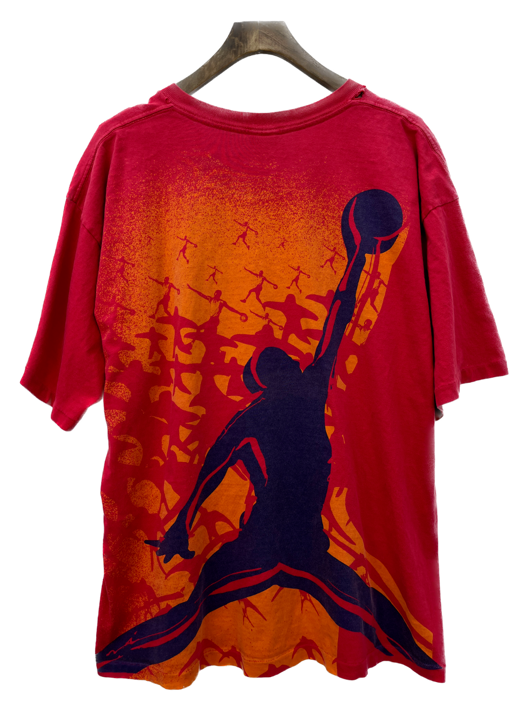 Nike Jordan Jumpman Logo Vintage Graphic T-shirt Size L Red Single Stitch 90s