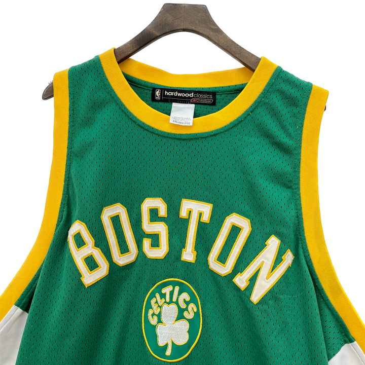 Vintage Reebok Hardwood Boston Celtics NBA Sleeveless Green Jersey Size 2XL