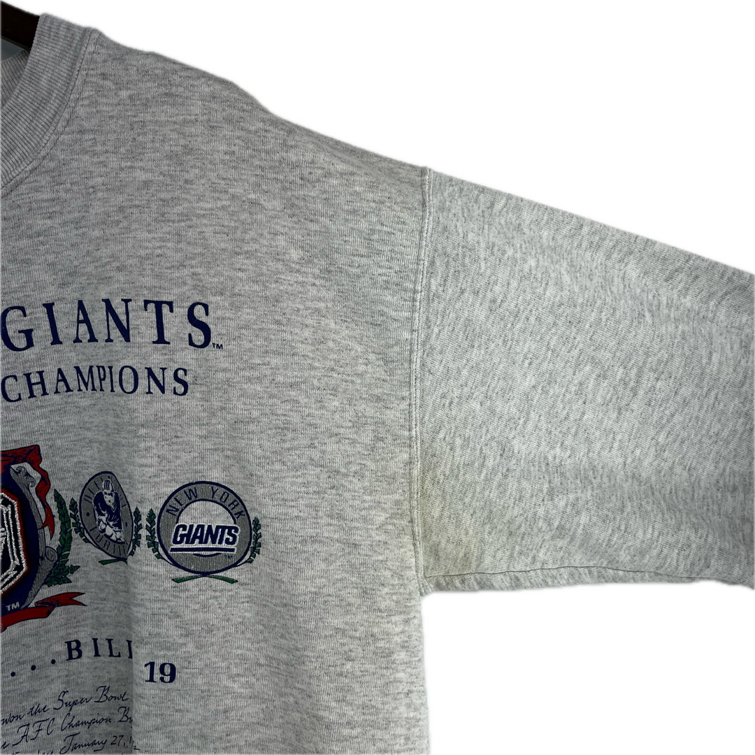 Vintage New York Giants 1990 Super Bowl Champions Men's Sz XL Gray Sweatshirt