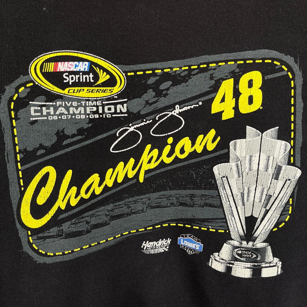 Vintage Chase Nascar Champion Jimmie Johnson Black Sweatshirt Size 2XL