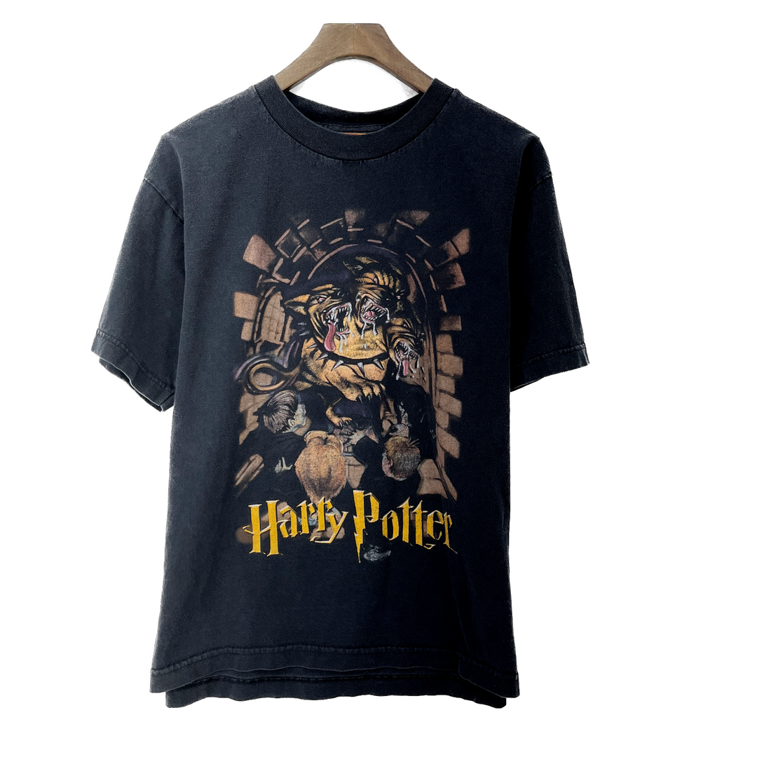 Vintage Harry Potter And The Sorcerer's Stone Fluffy Movie T-shirt Black Kids XL