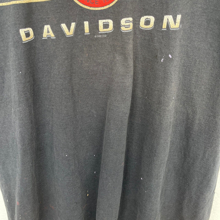 Vintage Harley Davidson Motorcycles 1997 Black T-shirt Size 2XL