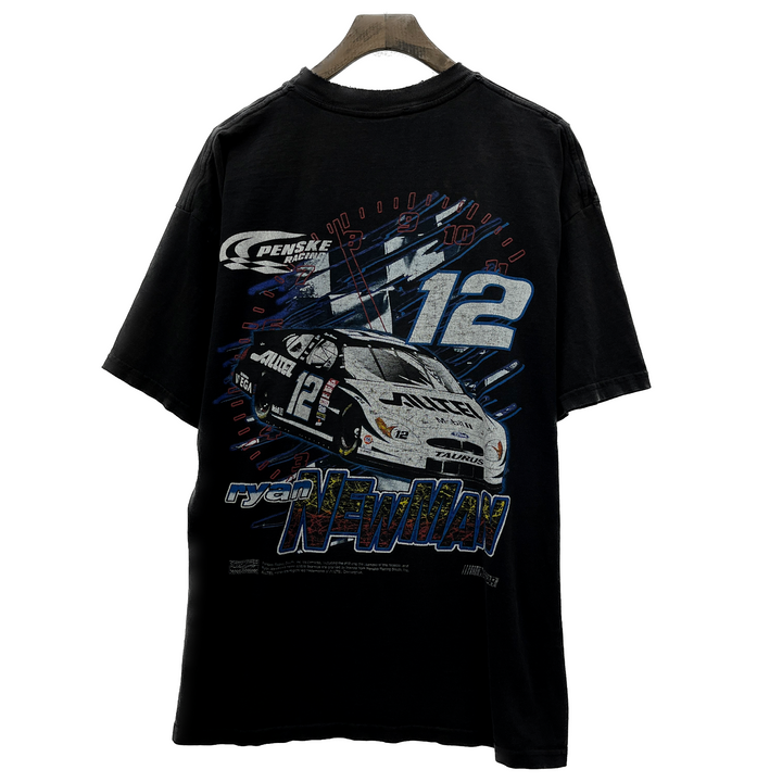 Vintage Ryan NewmanT Shirt Black Mens XL Double Sided NASCAR Alltel Racing