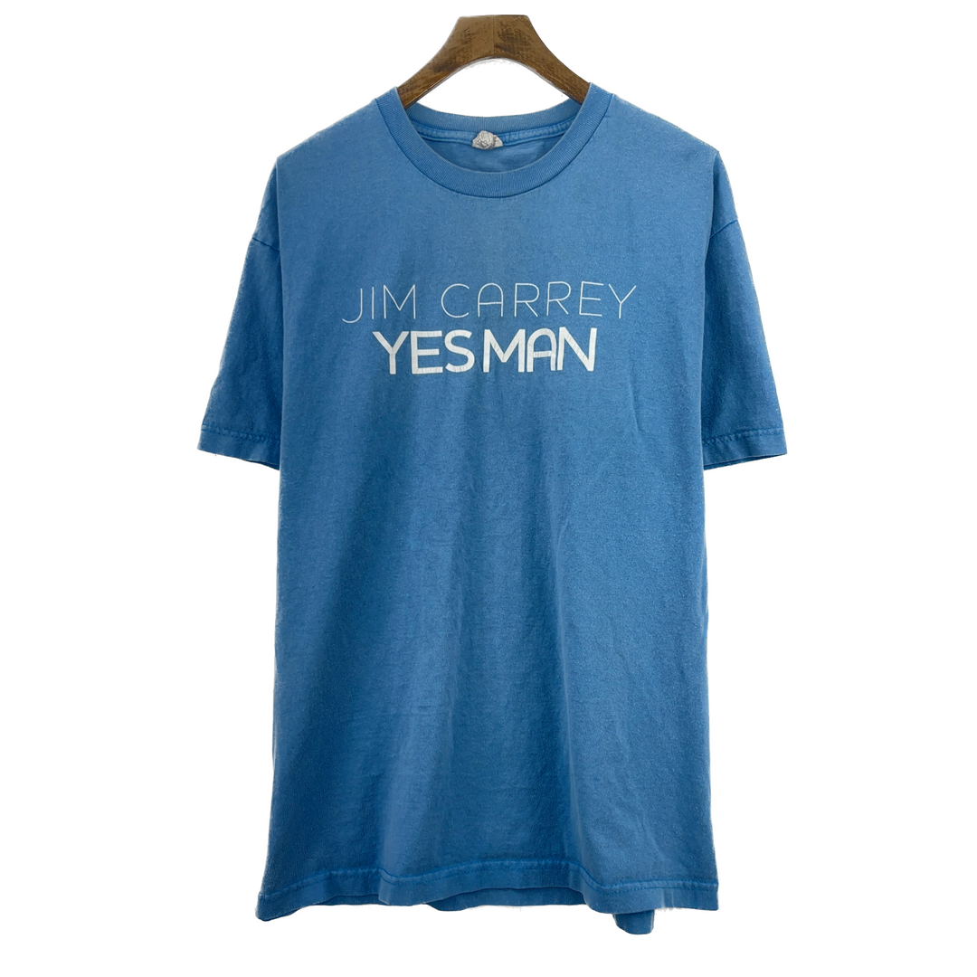 Vintage Y2K Yes Man Jim Carrey Rare Movie Promo T-shirt Blue Size L
