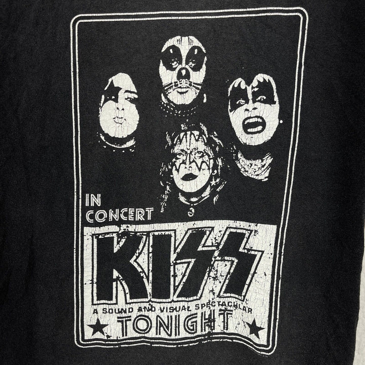 Vintage Kiss Tonight Band Concert Y2K Black T-shirt Size S