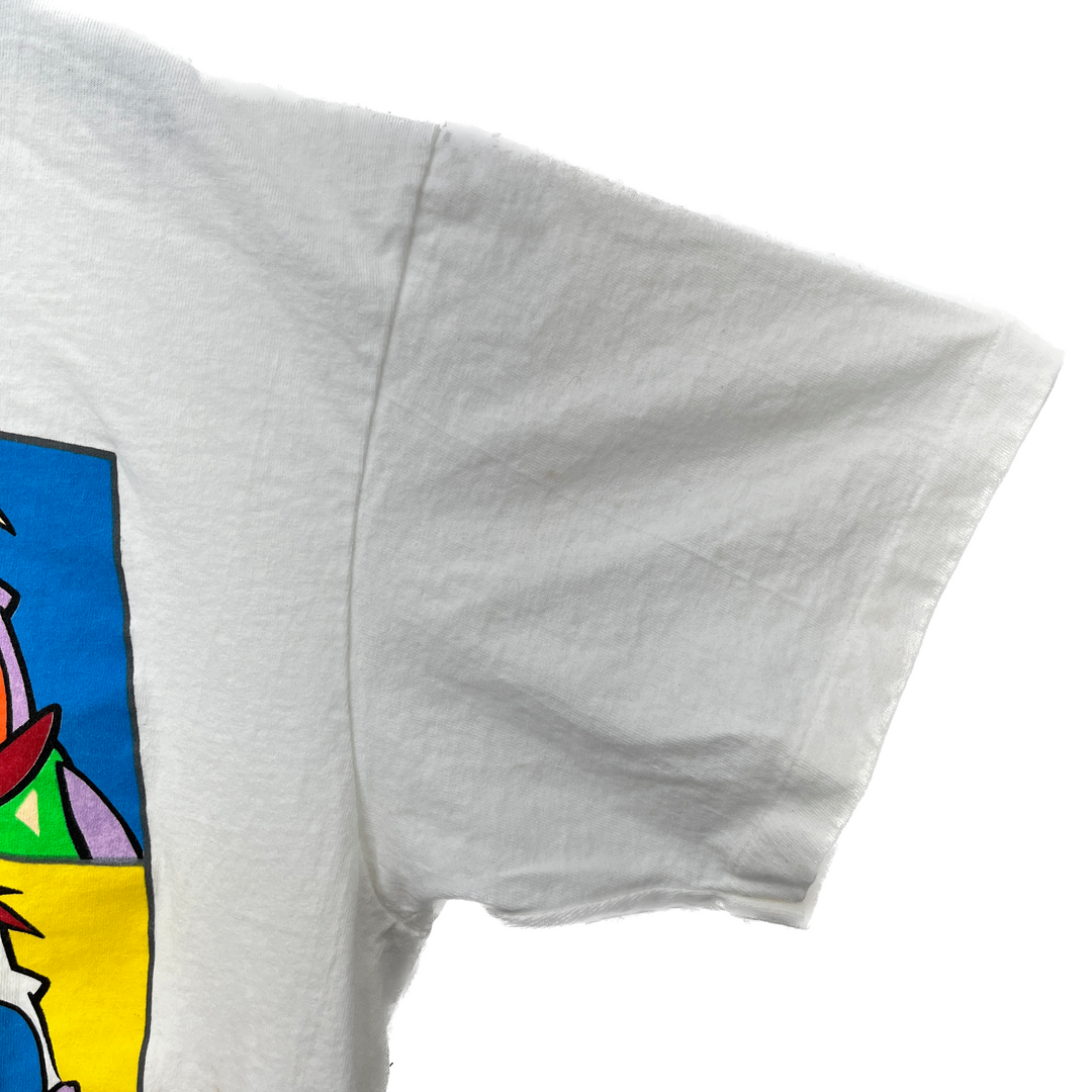Vintage The Flintstones 1991 Andy Worhol Art Print White T-shirt Size L
