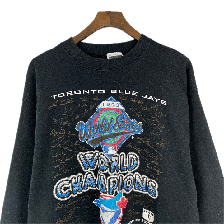 Vintage 1993 Toronto Blue Jays World Champions Black Sweatshirt Size L