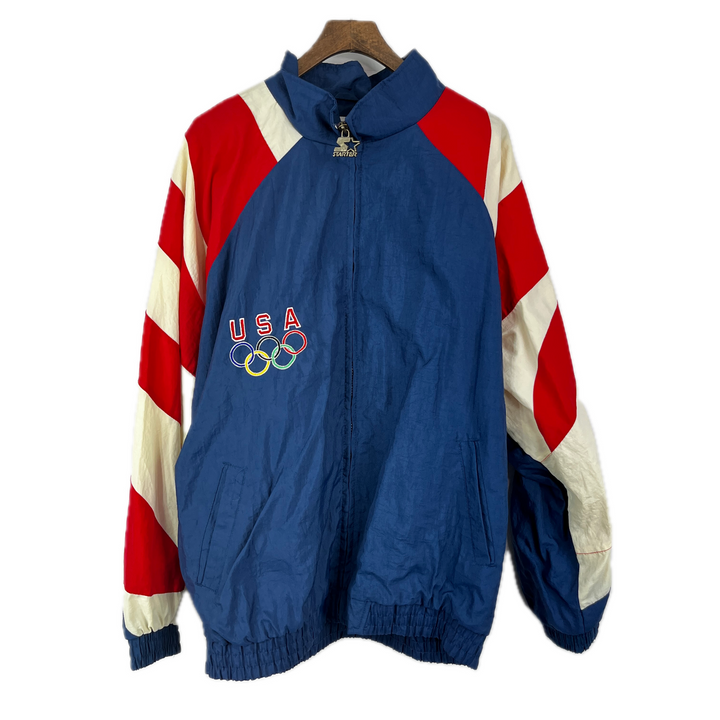 1996 USA Olympic Team Vtg 90s Starter Eagle Atlanta Warm-Up Jacket Men's Size L