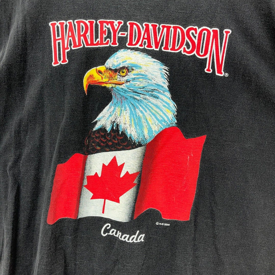 Vintage 2000s Harley Davidson Motorcycle Banff Canada Black Vest Size XL