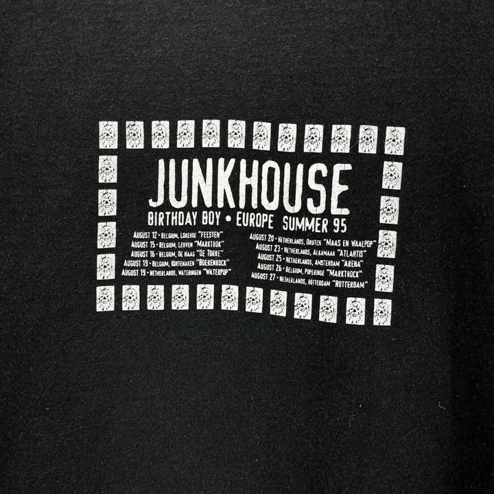 Vintage Junk House Birthday Boy Album Rooster Graphic Print Black T-shirt Size L