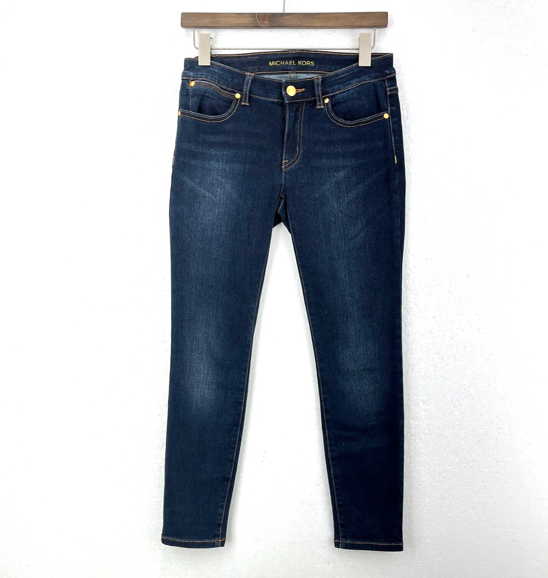 MICHAEL KORS Blue Dark Wash Izzy Cropped Skinny Jeans Size 2