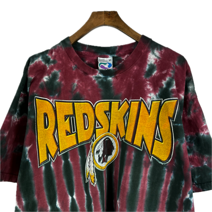 Vintage Washington Redskins Liquid Blue Tie Dye T-shirt NFL Red Size XL