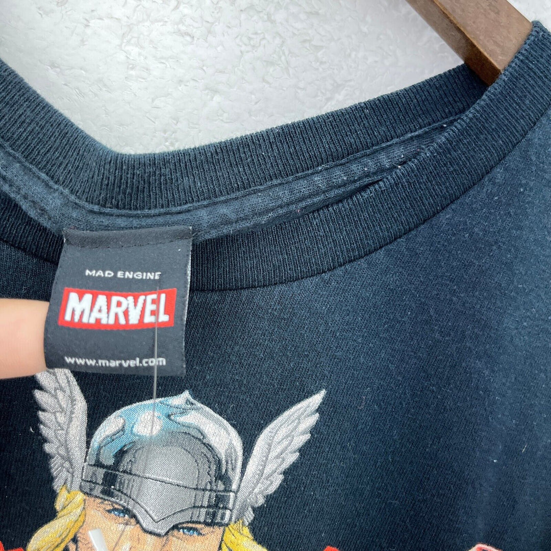 Vintage Marvel Spider Man Captain America Black T-shirt Size 2XL