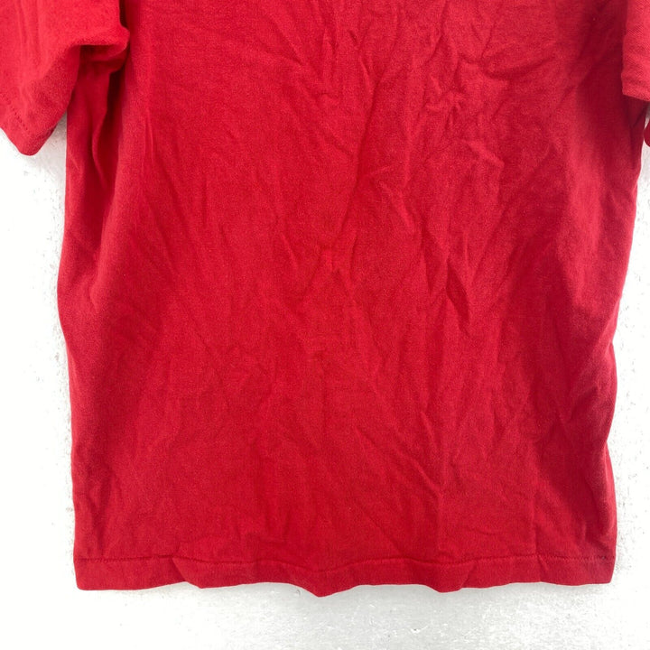 Vintage Red Crane Art Print Red T-Shirt Size M Single Stitch