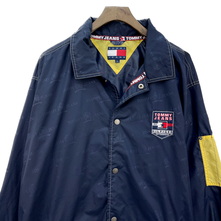 Vintage Tommy Hilfiger Snapped Navy Blue Jacket Size L