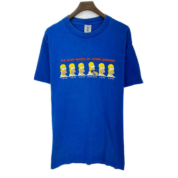 Vintage The Many Moods Of Homer Simpson Blue T-shirt Size L