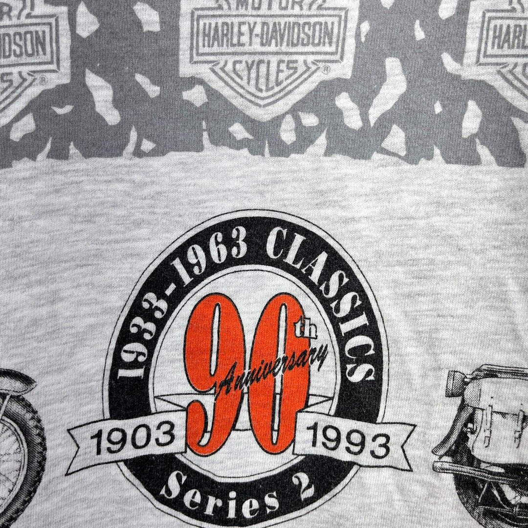 Vintage Harley Davidson Motorcycles Young Biker Gray T-shirt Size L