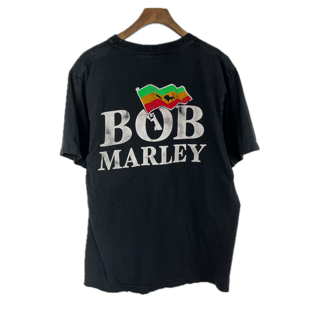 Bob Marley Black T-Shirt Printed Front And Back Size L