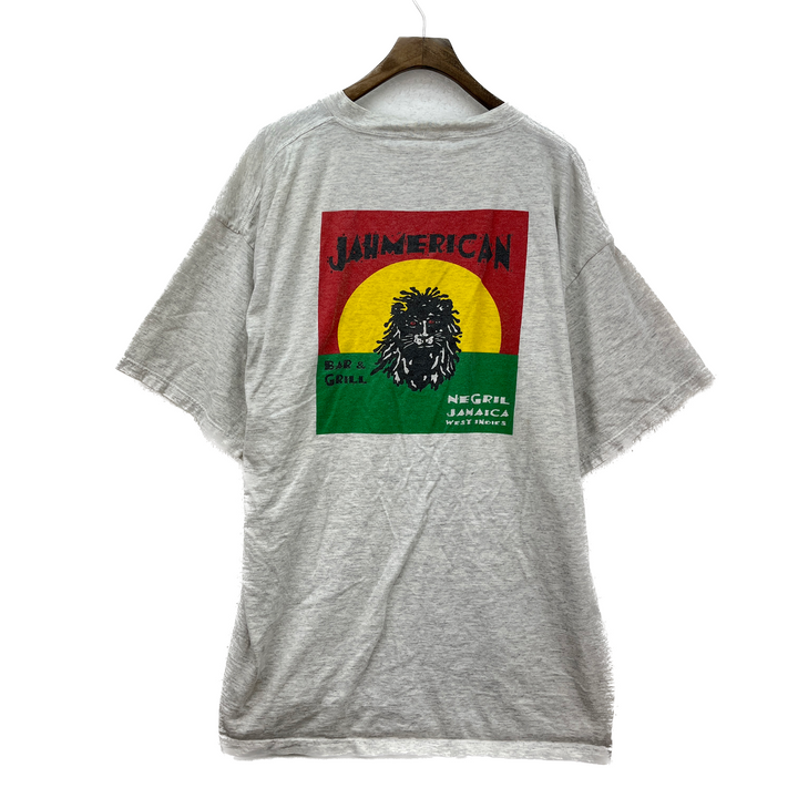 Vintage Jahmerican Jamaica West Indies Bar And Grill Gray T-shirt Size 2XL
