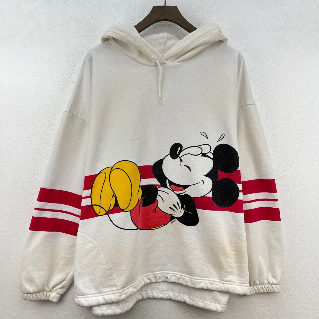 Vintage Disney Mickey Mouse White Hoodie Size XL