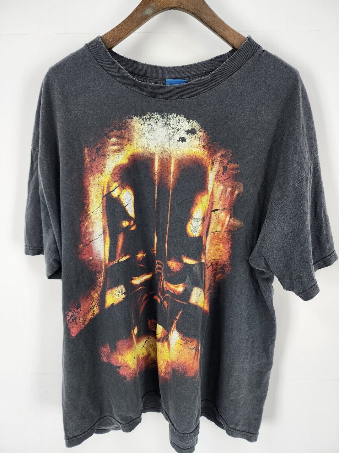 Vintage Star Wars Dart Vader Graphic Print T-shirt Black Size XL