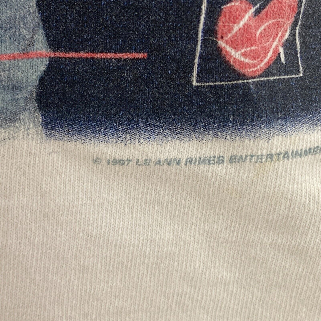Vintage 1997 Le Ann Rimes Singer White T-shirt Size M Single Stitch