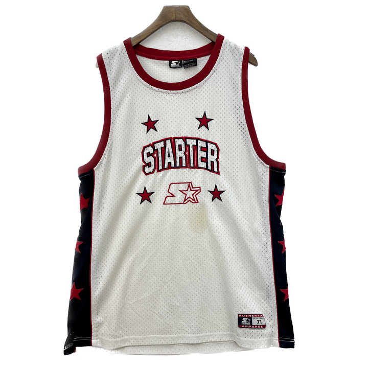 Vintage Starter White Basketball Y2K Jersey Size L Look For The Star