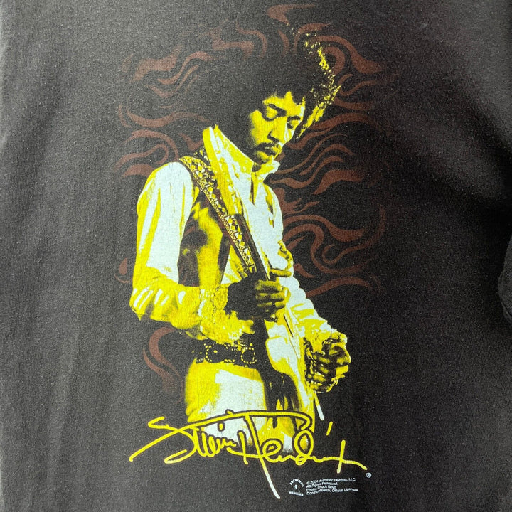 Vintage Jimi Hendrix Guitarist 2004 Brown T-shirt Size M Music