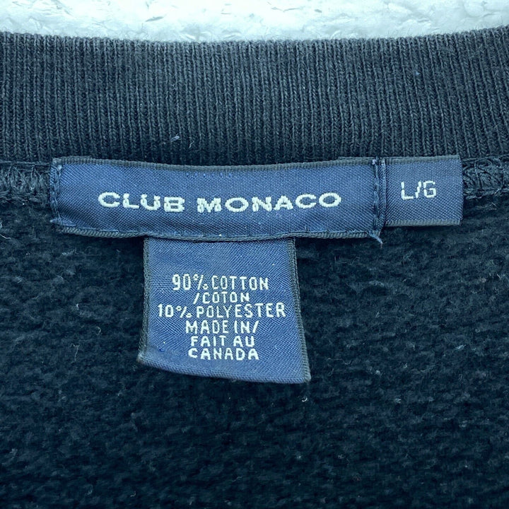 Vintage Club Monaco Logo Black Crew Neck Sweatshirt Size L Pullover