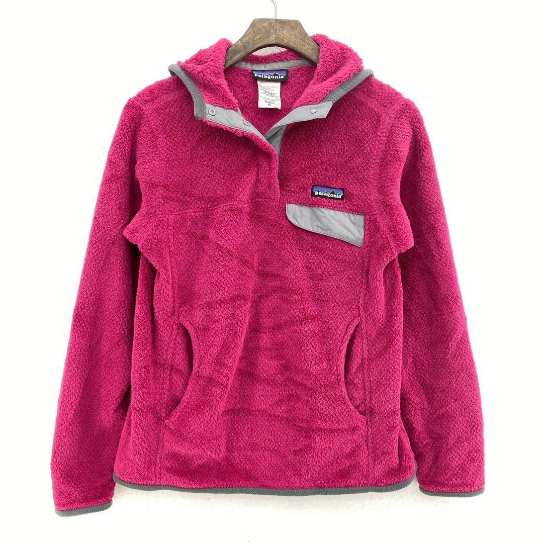 Vintage Snap-T Hooded Fleece Hot Pink Jacket Size XS Women's