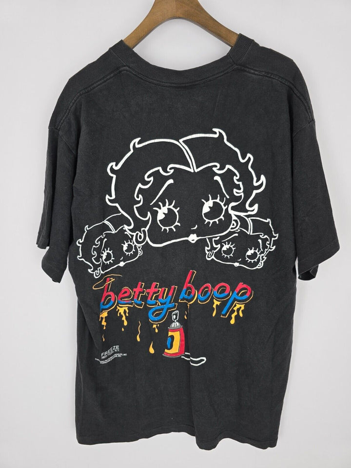 Vintage Betty Boop AOP Black T-shirt Size XL