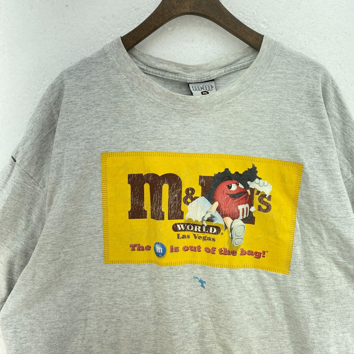 Vintage M&M Snack Candy Chocolate Gray T-shirt Size L