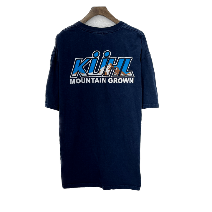 Vintage KUHL Mountain Grown Navy Blue T-shirt Size XL