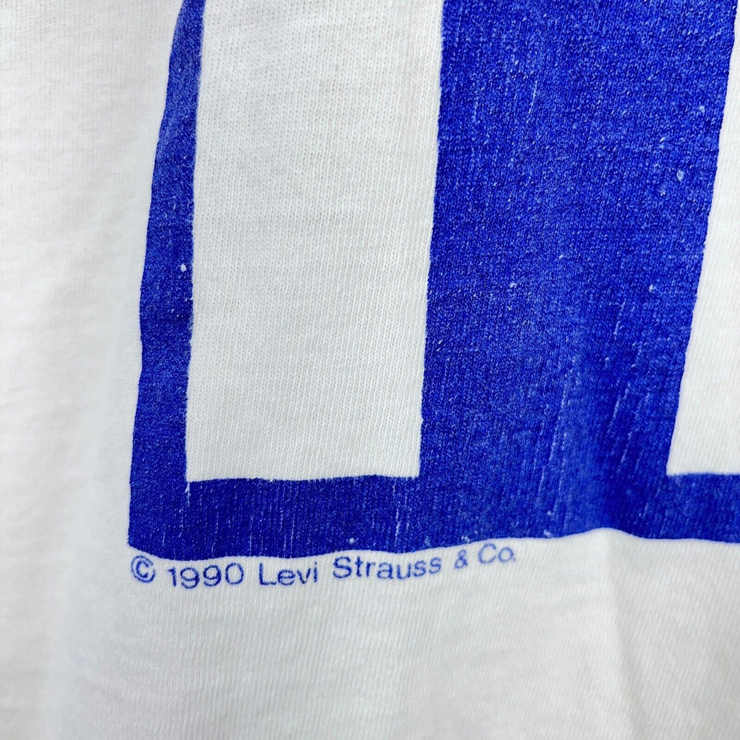 Vintage Levi Strauss Levi's 1990 Button Your Fly White T-shirt Size S