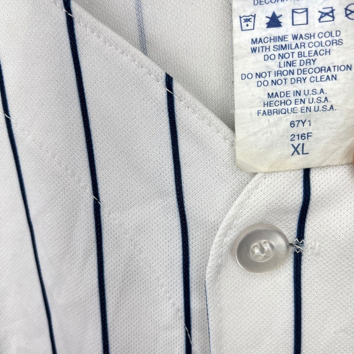 Vintage New York Yankees MLB White Striped Jersey Size XL