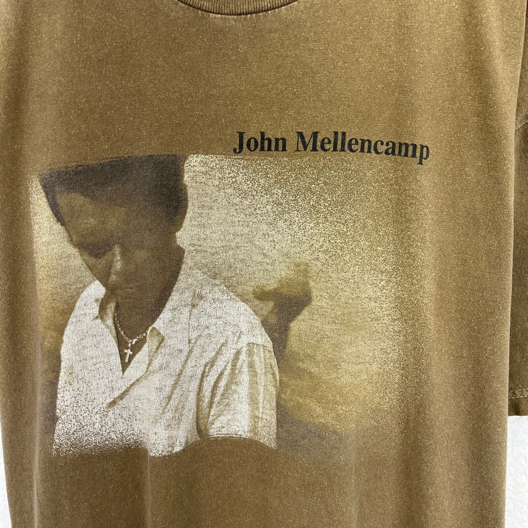 Vintage John Mellencamp Rural Electrification Tour Green T-shirt Size L