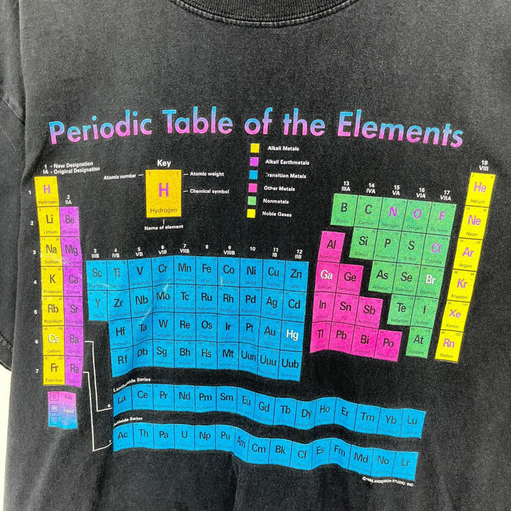 Vintage Periodic Table Of The Elements 1995 Black T-shirt Size L