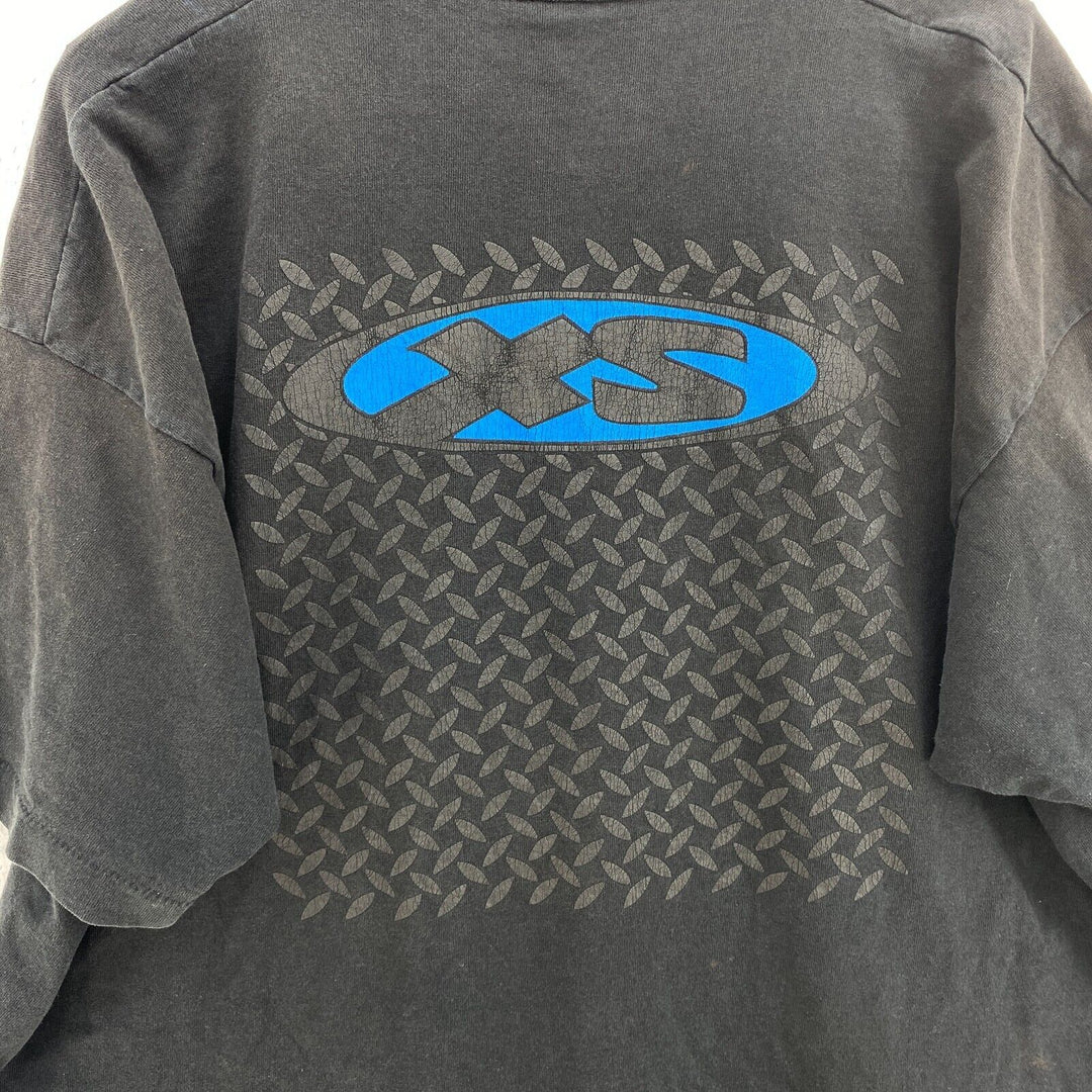 Vintage XS Graphic Print Black T-shirt Size XXL Single Stitch
