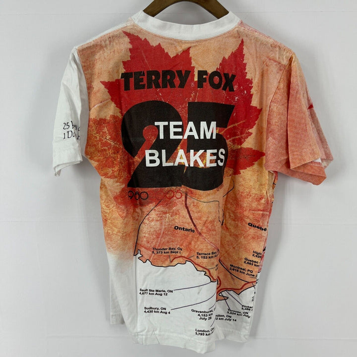 2005 Terry Fox All Over Graphic 25 Years Canadian Hero T Shirt AOP VTG Size S